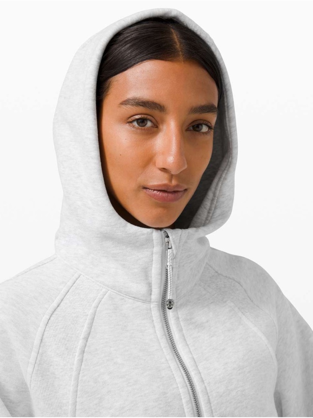 Lululemon Scuba Oversized Full Zip Heathered Core Ultra Light Grey Size M/L - Picture 3 of 11